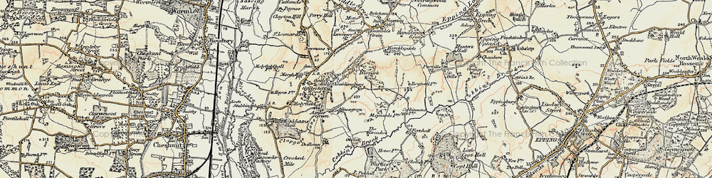 Old map of Claverhambury in 1897-1898
