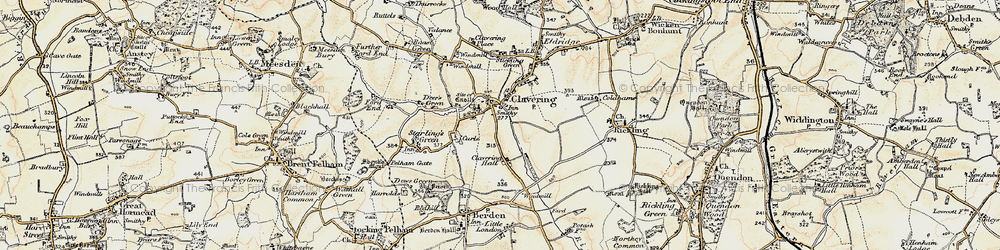 Old map of Clavering in 1898-1899