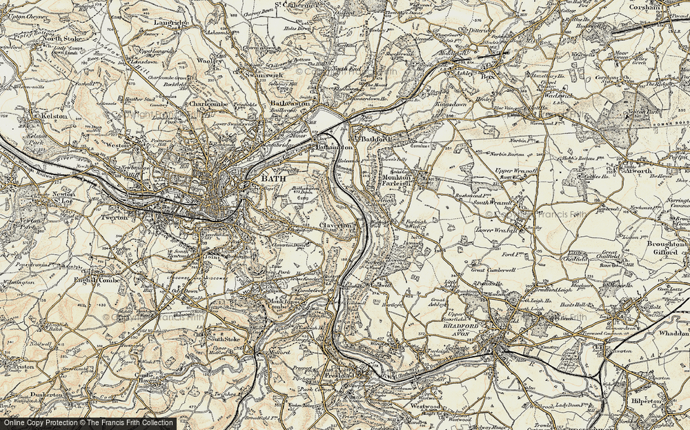 Old Map of Claverton, 1898-1899 in 1898-1899