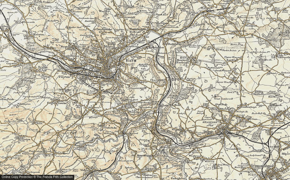 Old Map of Claverton Down, 1898-1899 in 1898-1899