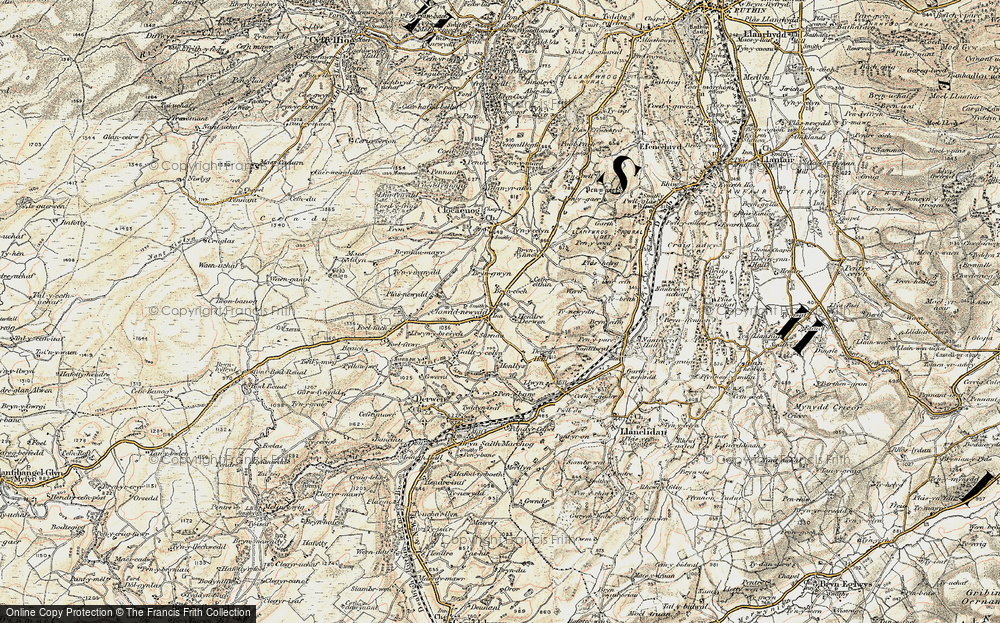 Old Map of Historic Map covering Bryngwyn in 1902-1903