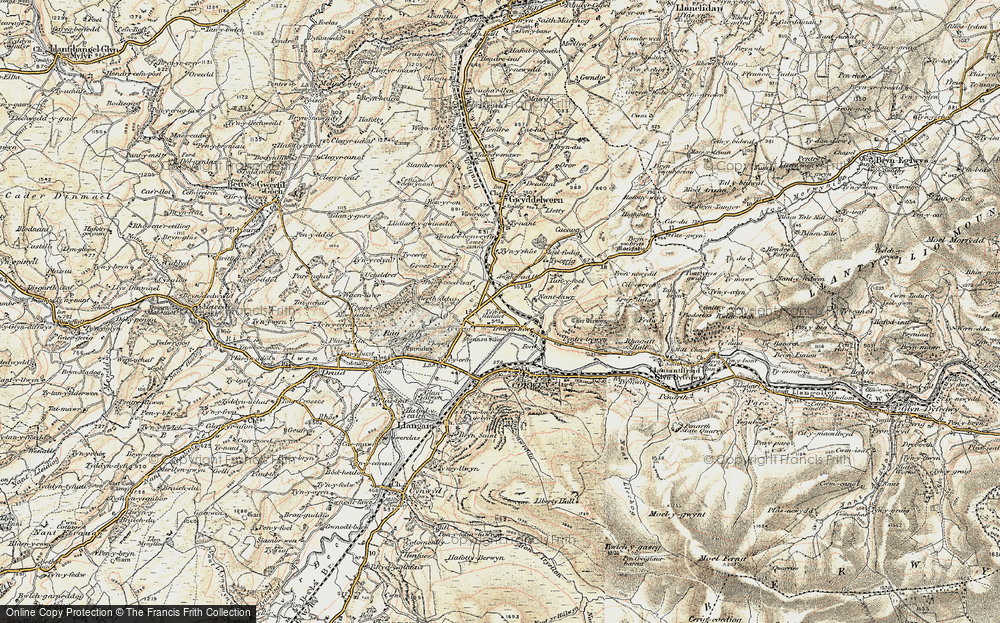 Old Map of Clawdd Poncen, 1902-1903 in 1902-1903