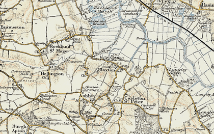 Old map of Claxton in 1901-1902