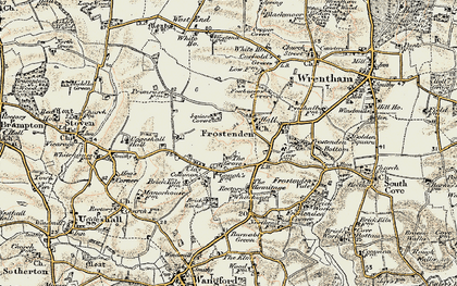 Old map of Clay Common in 1901-1902