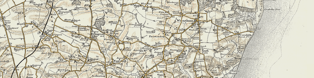 Old map of Clay Common in 1901-1902