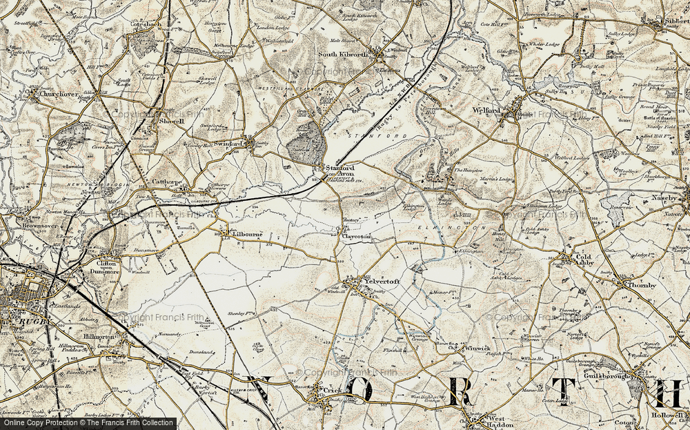 Old Map of Clay Coton, 1901-1902 in 1901-1902