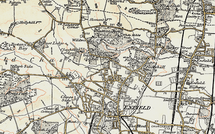 Old map of Clay Hill in 1897-1898