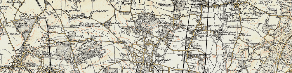 Old map of Clay Hill in 1897-1898