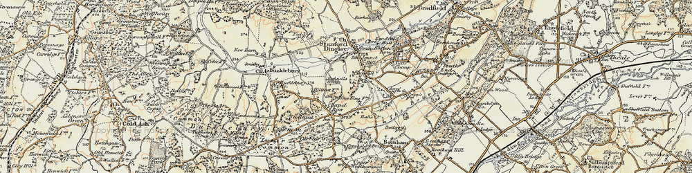 Old map of Clay Hill in 1897-1900