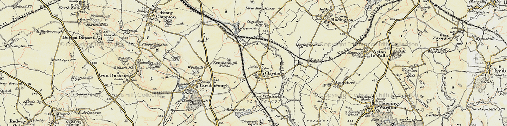 Old map of Wormleighton Resr in 1898-1901