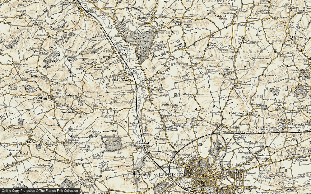 Old Map of Claydon, 1898-1901 in 1898-1901