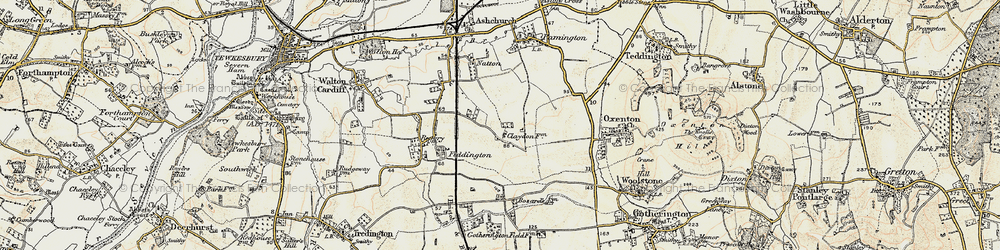 Old map of Claydon in 1899-1900