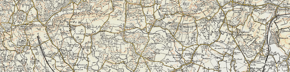 Old map of Claygate in 1897-1898
