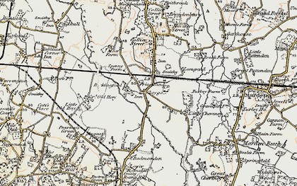 Old map of Claygate in 1897-1898