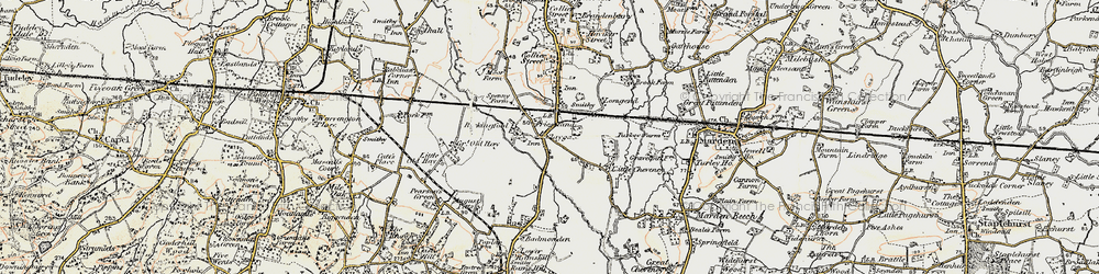 Old map of Bockingfold in 1897-1898