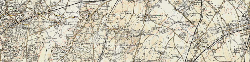 Old map of Claygate in 1897-1909