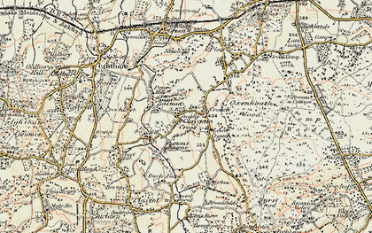 Old map of Claygate Cross in 1897-1898