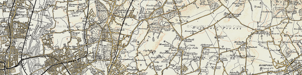 Old map of Clayhall in 1897-1898