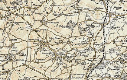 Old map of Clayhanger in 1898-1899