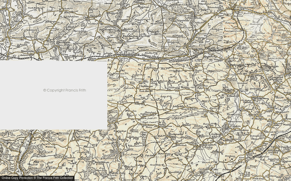 Old Map of Clayhanger, 1898-1900 in 1898-1900