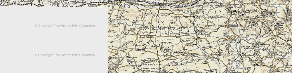 Old map of Clayhanger in 1898-1900