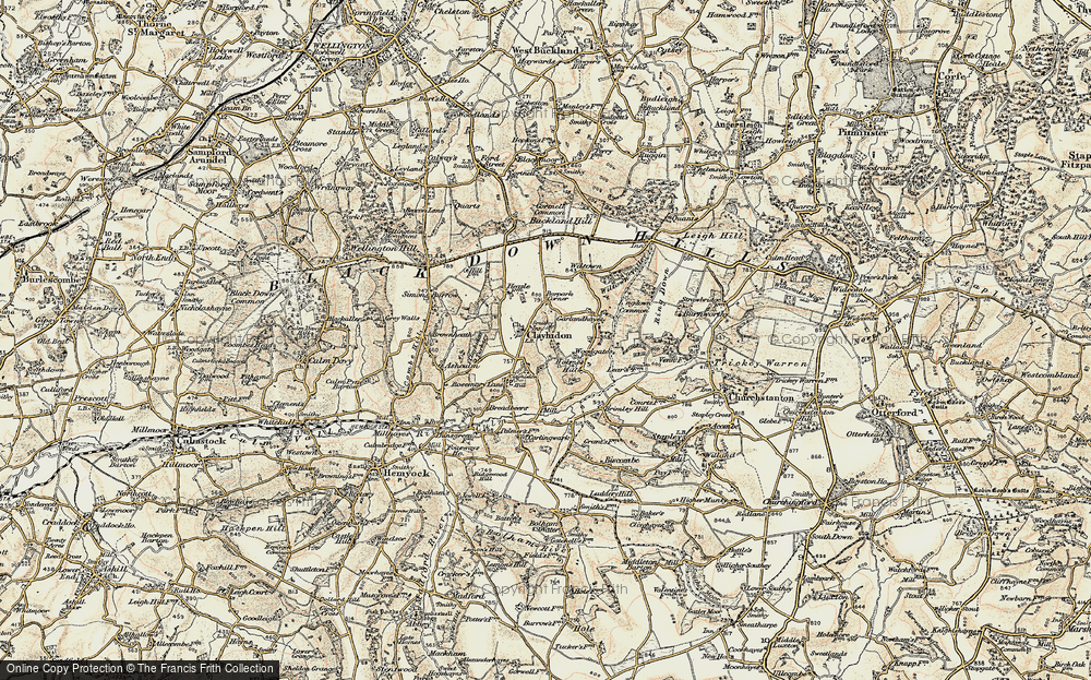 Old Map of Clayhidon, 1898-1900 in 1898-1900