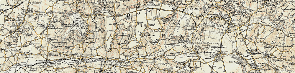 Old map of Clayhidon in 1898-1900