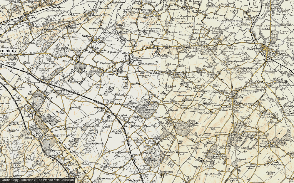 Old Map of Historic Map covering Blackney Hill in 1898-1899