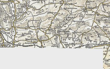Old map of Westwoods in 1898-1900