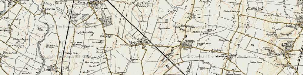 Old map of Claypole in 1902-1903