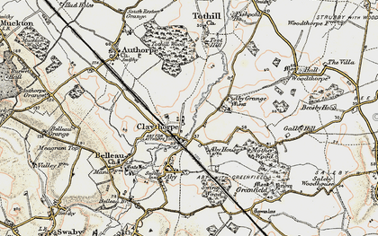 Old map of Aby Grange in 1902-1903