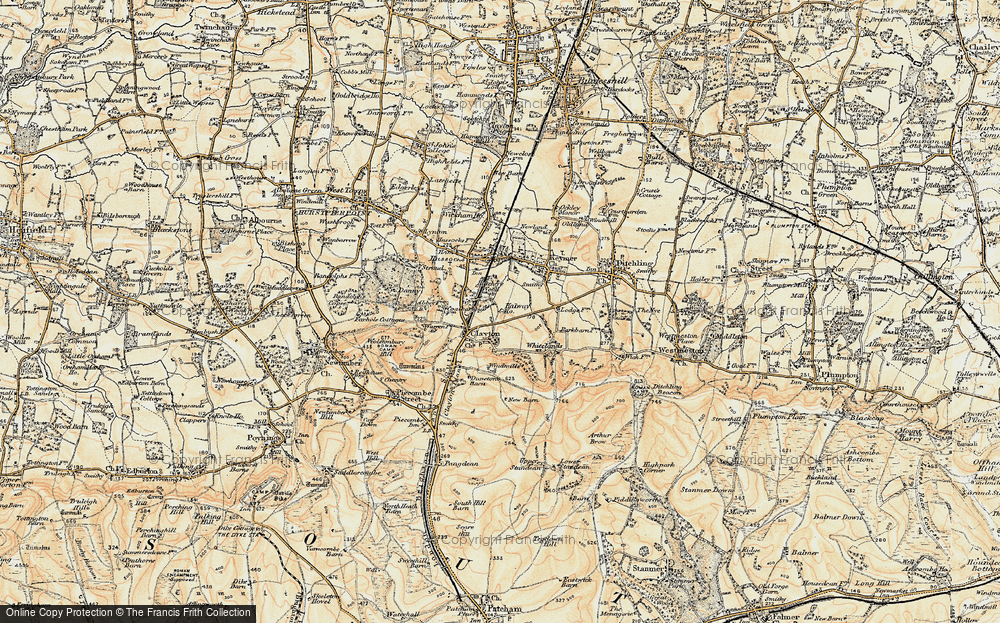 Old Map of Historic Map covering Butcher's Wood in 1898