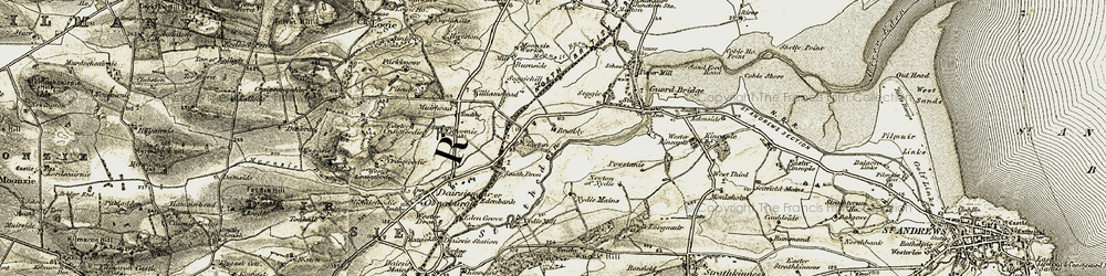 Old map of Bruckley in 1906-1908