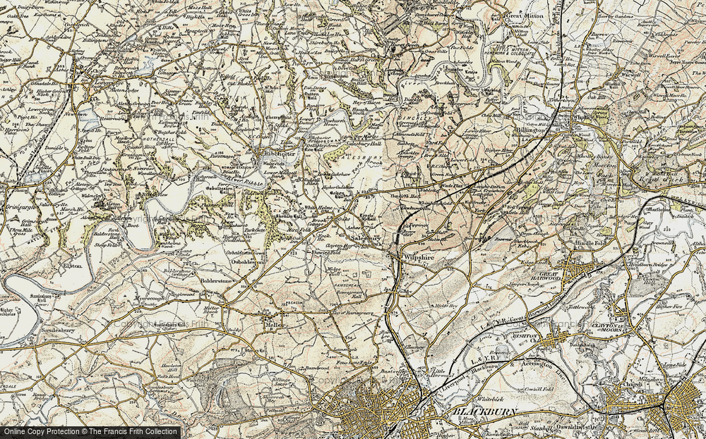 Old Map of Historic Map covering White Holme in 1903