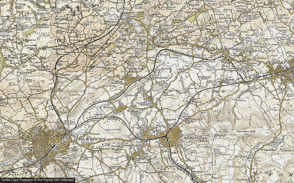 Old Map of Clayton-Le-Moors, 1903 in 1903