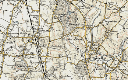 Old map of Clayton-le-Woods in 1903