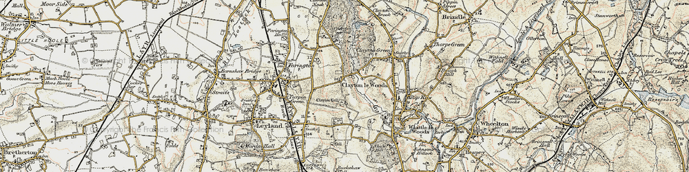 Old map of Clayton-le-Woods in 1903