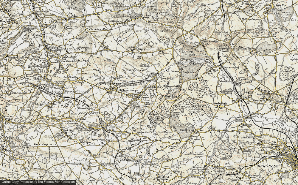 old map Yorkshire 1938 261SE repro Clayton West Skelmanthorpe 