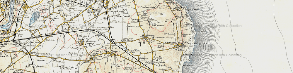Old map of Cleadon in 1901-1904