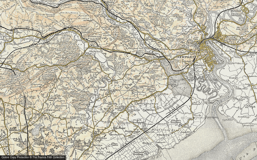 Old Map of Historic Map covering Brynhedydd in 1899-1900
