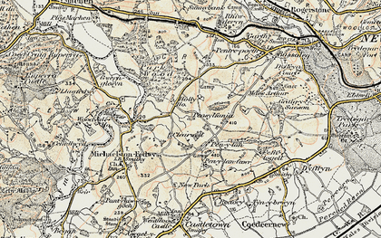 Old map of Brynhedydd in 1899-1900