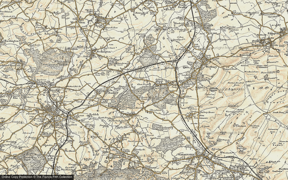 Old Map of Historic Map covering Black Dog Woods in 1898-1899