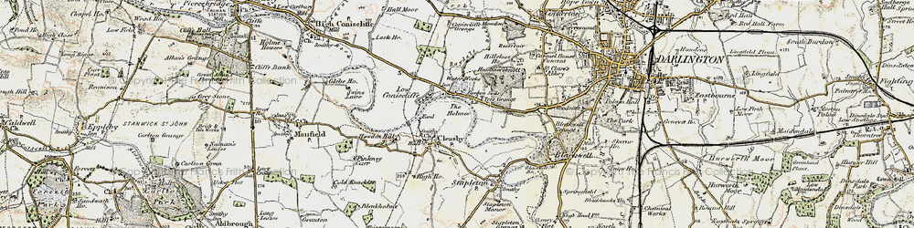 Old map of Baydale Beck in 1903-1904