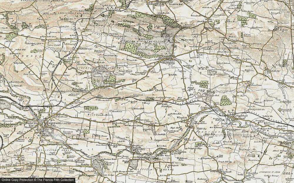 Old Map of Historic Map covering South Cleatlam in 1903-1904