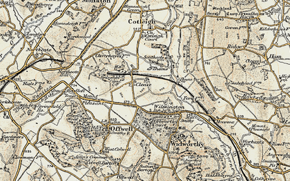 Old map of Cleave in 1898-1900