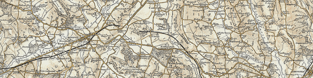 Old map of Cleave in 1898-1900