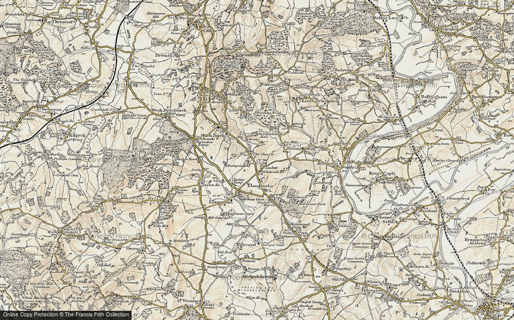 Old Map of Historic Map covering Whitewell Ho in 1899-1900