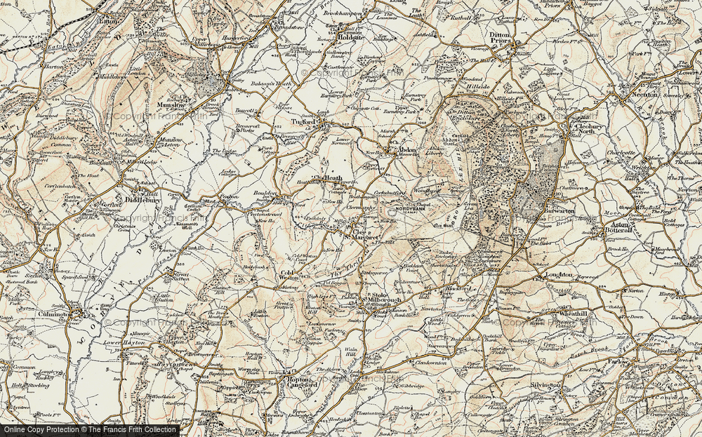 Old Map of Clee St Margaret, 1901-1902 in 1901-1902