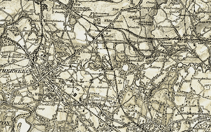 Old map of Ravenscraig Steel Works in 1904-1905