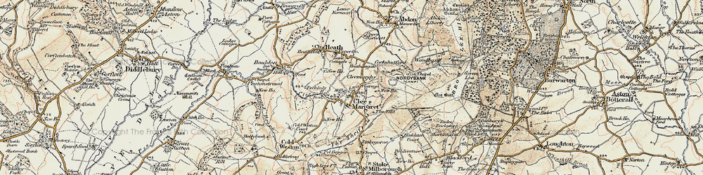 Old map of Cleemarsh in 1901-1902